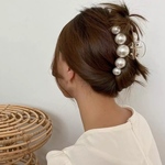 パール　ヘアクリップ　バンスクリップ　ヘアアクセサリー　ヘアアクセ　ヘアアレンジ　まとめ髪　シンプル　上品　韓国　髪留め　クリップ　AL-0025