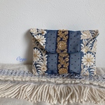 SALE❣️ jewel porch 〜 2way インド刺繍リボンの蓋付きポーチ　ブルードット