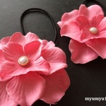 紫陽花のヘアゴム２個セット☆ピンク　髪飾り