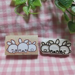 受注生産【お昼寝うさぎ ３匹】消しゴムはんこ