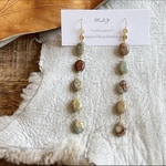 再販‼️インプレッションストーンのロングピアス*