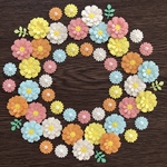 ペーパーフラワー＊ガーベラ✿NEW 5color✿リーフ付き70枚＊クラフトパンチ＊アルバム＊花