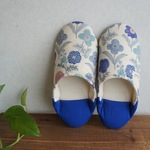 《再販2》M バブーシュ  Natural flower＊blue