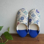 《再販3》　L バブーシュ  Natural flower＊blue