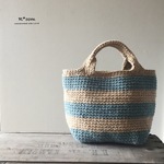 スクエアトート shima (border aquablue）