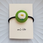 【再販】刺繍ヘアゴム🌷　no.998    くるみボタン　💛送料無料💛　
