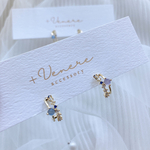 ハンドメイド import ピアス 秋のセレクトピアス ブルーフープピアス