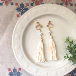 《再販×9♡》タッセル×パールのイヤリング＊＊ivory