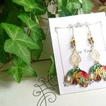 花柄ゾウのピアス/送料無料/