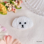 ビーズ刺繍のマルチーズ　※受注制作