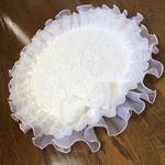 カフェマット　🤍3dローズ🤍円形47㎝（フリルを含む）