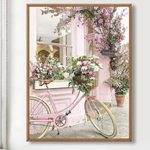 ダイヤモンドアート 花 花屋 自転車