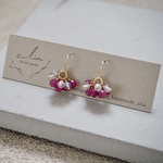  "Labradorite×Ruby..petit" 14kgf ラブラドライト ルビー ピアス☽ 