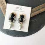 midnight party  ビーズ刺繍ピアス/イヤリング