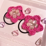 ピンクお花ヘアゴム🌸