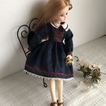リカちゃん服(紺色ワンピース)