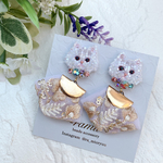 ペルシャ猫のビーズ刺繍アクセサリー