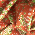 【B4 vintage東欧ハギレ】orange flower cotton