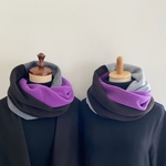 ♡おそろいペアスヌード♡かぶるだけでおしゃれに決まる♡カップルや御夫婦におすすめ♡リンクコーデ　３色ミックス　ネックウォーマー　ねじり入り