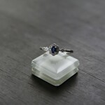 ブルーサファイア　クレマチトCZリング　SILVER925