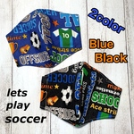 ハンドメイド サッカー柄マスク 2色展開