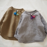リネンのシャツ（グレージュ）size120
