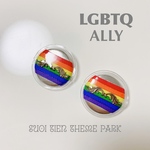 【S-108】LGBTQ レインボー アライ カンバッチ