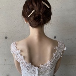 《再販》ヘッドドレス：ブライダル ウェディング 　 シンプル　結婚式　フォーマル　ヘアアクセサリー　パール　コットンパール　ボタニカル　アンティーク　シンプル ※1つでの販売です