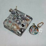 ファスナーポーチ(マチ付)&(小さい)がま口　２個セット