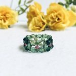 グリーン⭐︎ピンク スワロフスキービーズリング