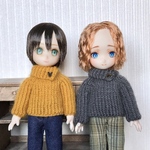 【受注製作】オビツ11・ねんどろいどどーる サイズ 　衿折り返しリブニット