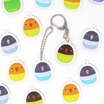 ボタンインコ：記名ができるアクリルキーホルダー