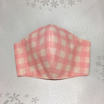 ＊送料無料＊小さめ立体ガーゼマスク(チェックピンク)