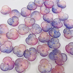 C34 チェコガラスビーズ  パンジーフラワー ビーズ ペタル 花びら 花弁 マットムラサキピンク 15個入り