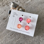 stone earrings(樹脂ノンホール/4粒セット)