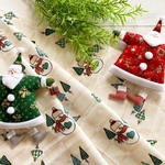 ★クリスマス★大きめカットクロス【52㎝×50㎝】《生成系》《全体柄》《雪だるま柄》《チェック柄》