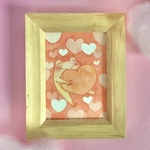 ハート♡カエル【ミニ原画】〜ハート抱っこ〜