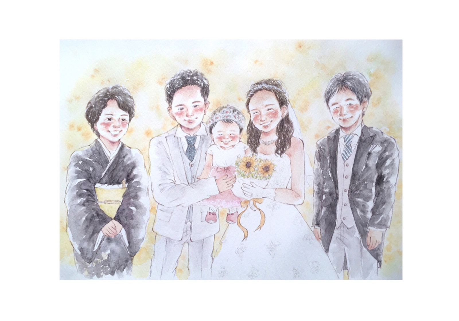 似顔絵オーダー A4 ウェルカムボード イラストオーダー 記念日