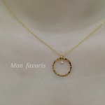 crystal ring ネックレスk16gp