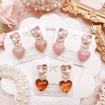 《 SWAROVSKI bijou marble heart 》ピアス/イヤリング