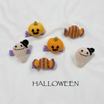 送料無料＊手編みハロウィンヘアクリップ&ブローチ