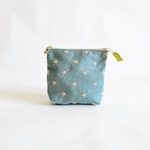 ポーチ デニム 刺繍 星 スター ブルー
