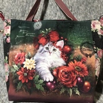 アッシュデザイン　クリスマスリボン猫　ビッグバッグ