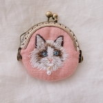 ラグドール刺繍のミニミニがま口