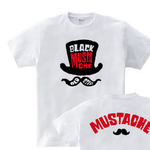 シルクハットと口髭　両面　WM～WL•S～XL Tシャツ【受注生産品】