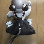 サスペンダー付きデニムパンツ（裏地付き）　ハンド形金具