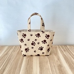 ☆10/4まで2000円→1500円☆犬 ネコ 好き集まれ♪♪ 肉球柄のかわいい ミニトートバッグ ☆ベージュ