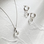 宝石質クリスタルのハートシェイプネックレス silver925   -crystal