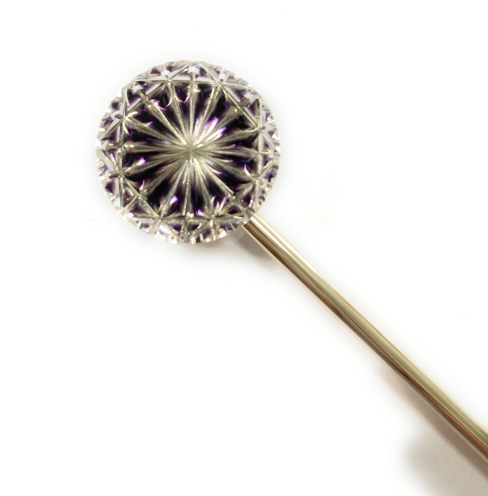 東京切子かんざし　菊　パープル・ゴールド