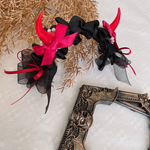 ハロウィン～レッドデビルカチューシャ～ ペット用アクセサリー ペット用カチューシャ ツノ 悪魔 魔女 おばけ ゾンビ 撮影会 誕生日 記念日 インスタ映え 
